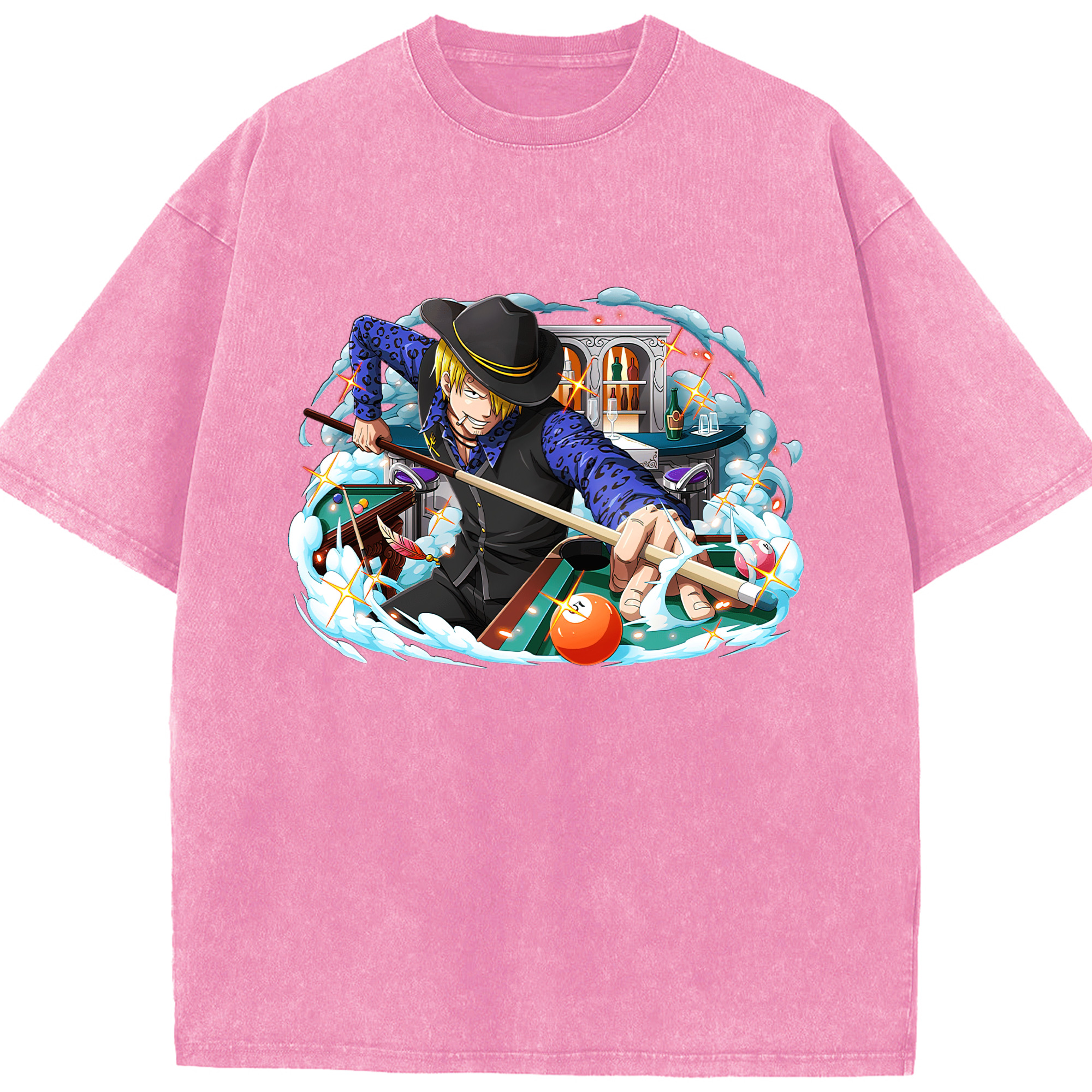 （画像用） ワンピース サンジ ONE PIECE Sanji 綿100% ヴィンテージ風 半袖Tシャツ（フロントプリント）